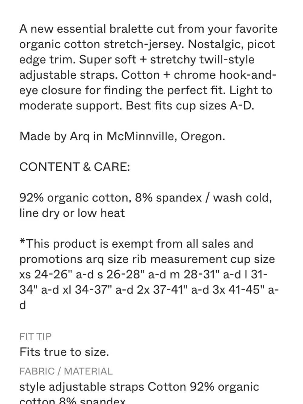 Arq Magda Bralette - Black XL - Picture 4 of 4